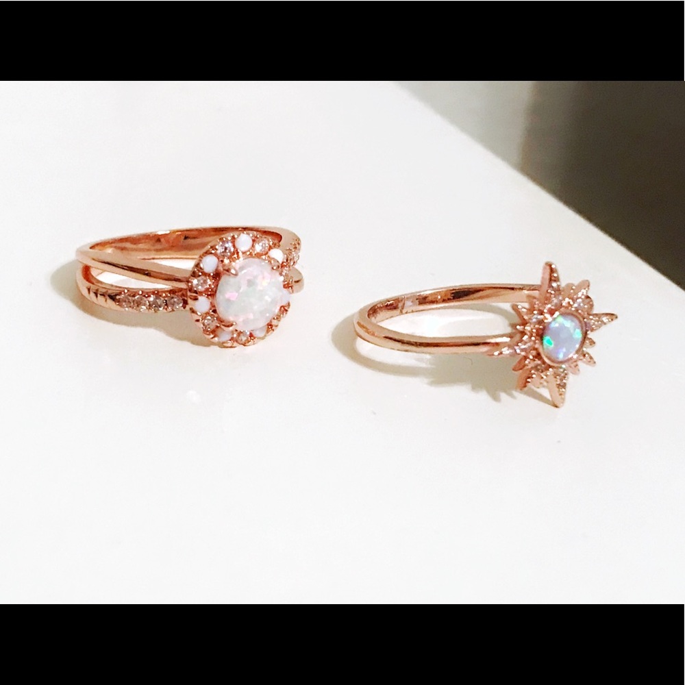 Rose gold & opal ring set - Fragrant Jewels ✨